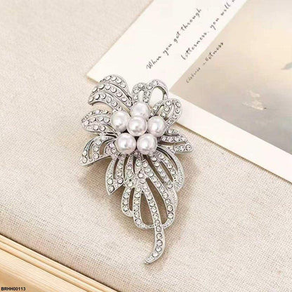BRHH00113 XST Ribbon Pearl Zircon Broach - BRHH
