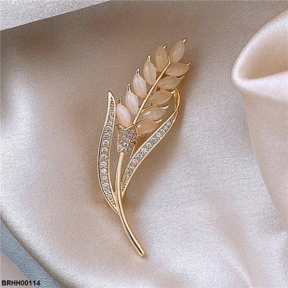 BRHH00114 XST Wheat Ear Zircon Broach - BRHH