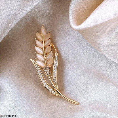 BRHH00114 XST Wheat Ear Zircon Broach - BRHH
