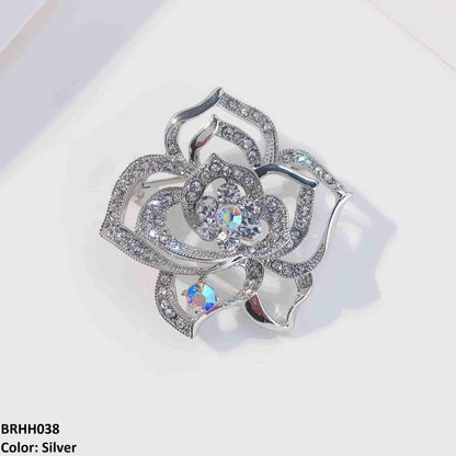 BRHH038 YMO Layered Flower Broach