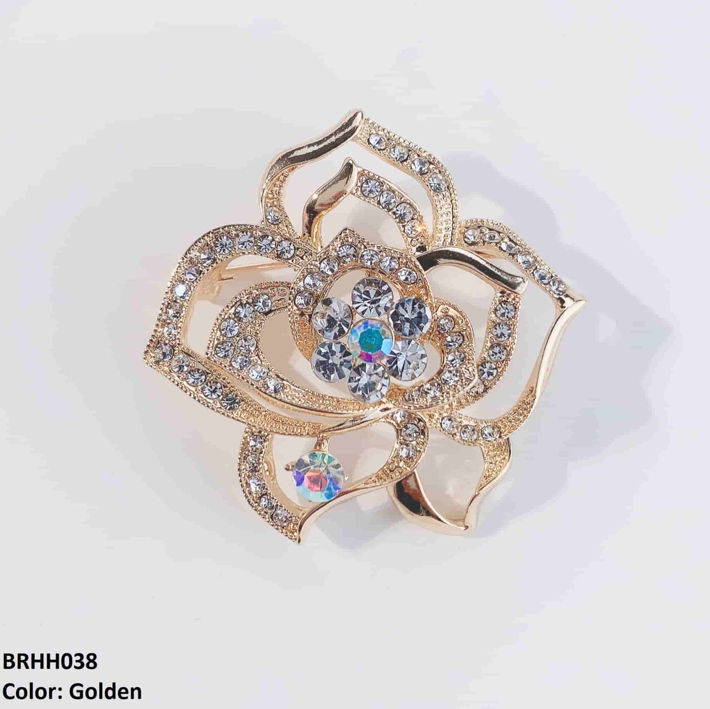 BRHH038 YMO Layered Flower Broach