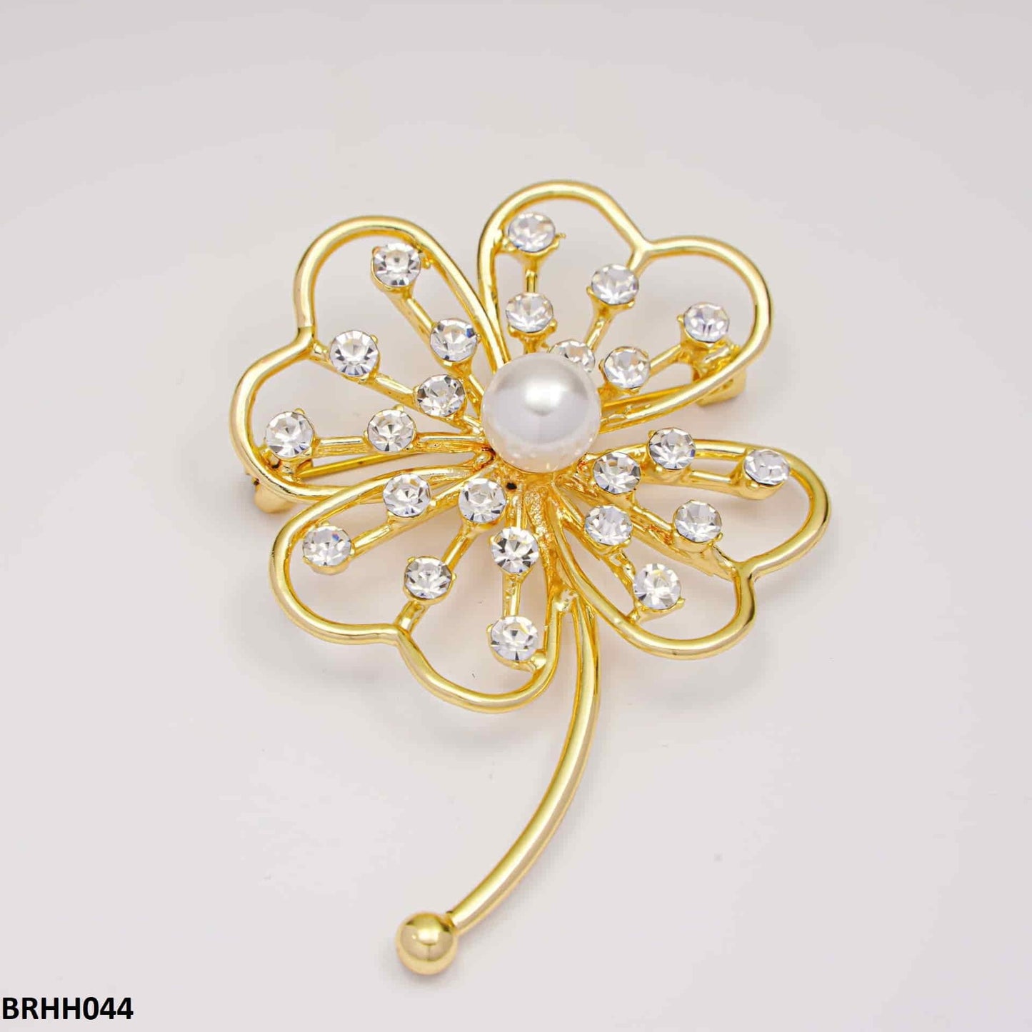 BRHH044 YMO Flower Heart Broach