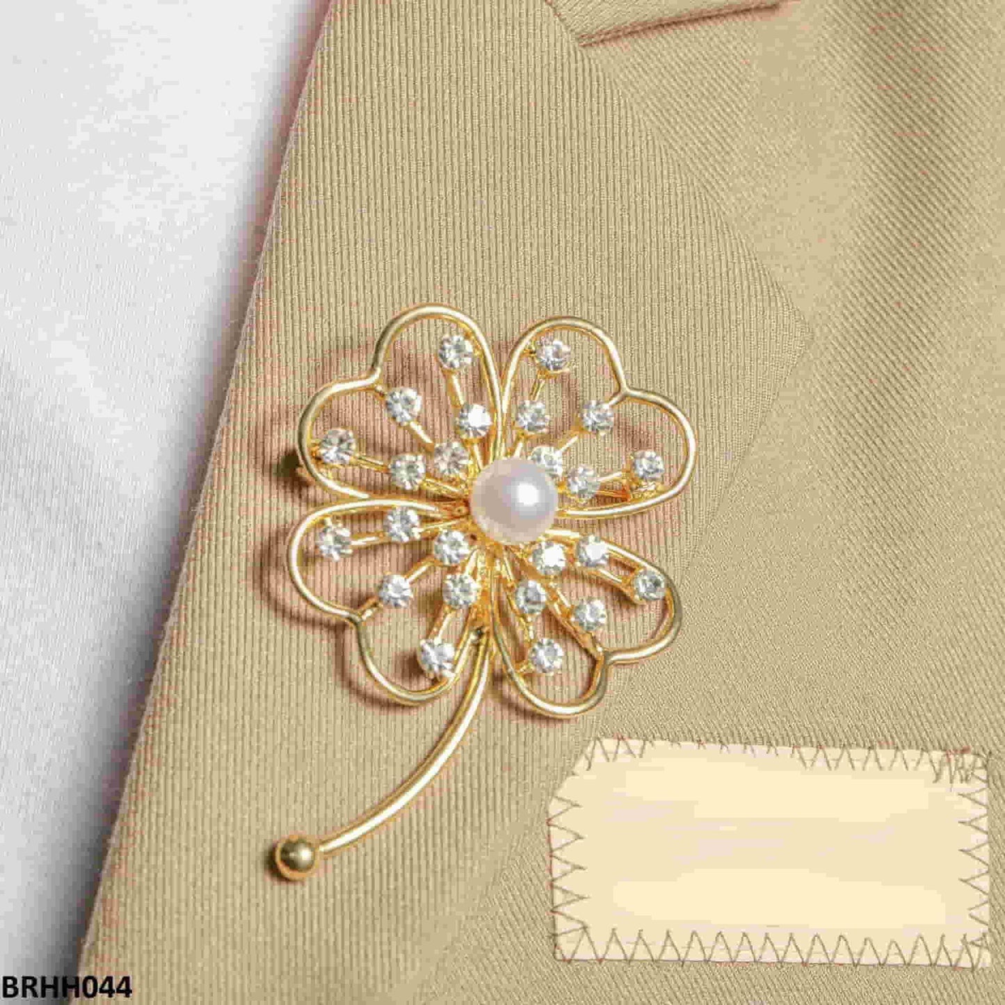 BRHH044 YMO Flower Heart Broach