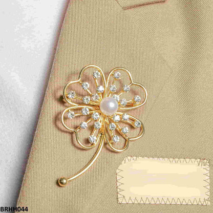 BRHH044 YMO Flower Heart Broach