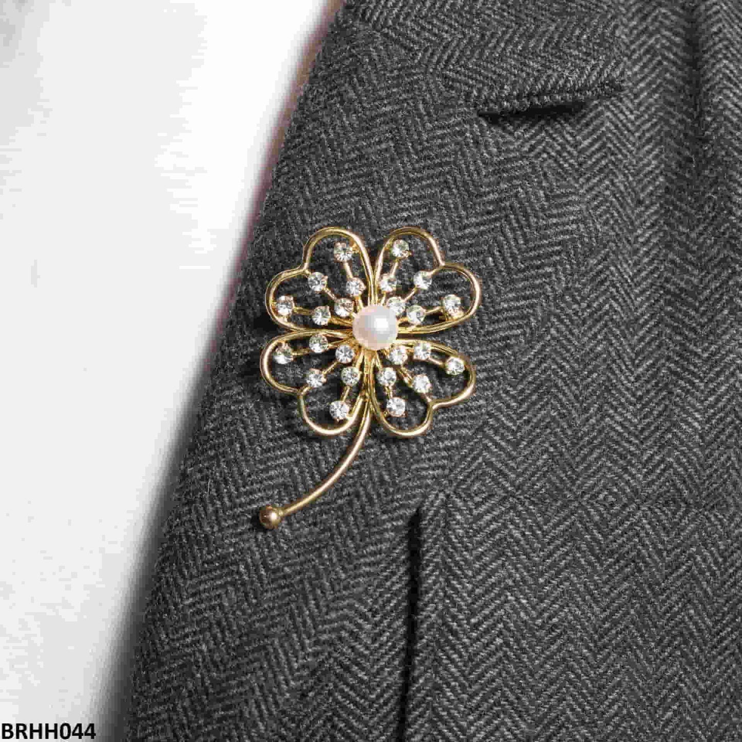 BRHH044 YMO Flower Heart Broach