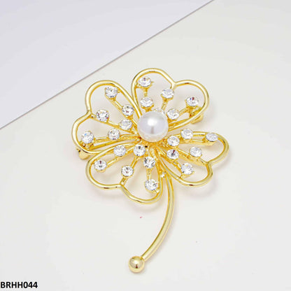 BRHH044 YMO Flower Heart Broach