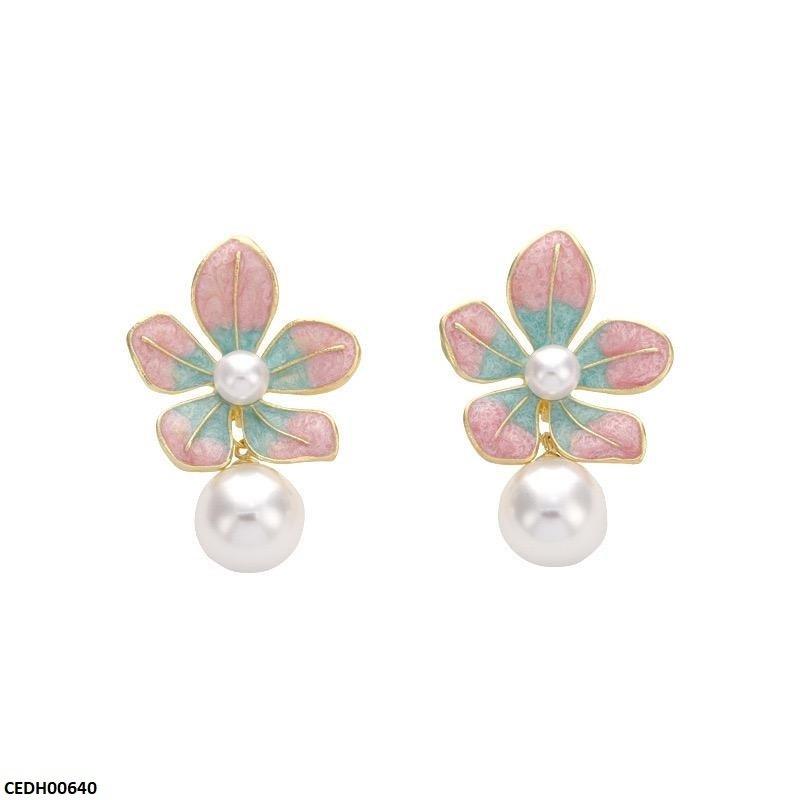 CEDH00640 LSH Shaded Flower Pearl Drop - CEDH