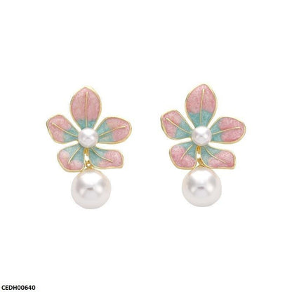 CEDH00640 LSH Shaded Flower Pearl Drop - CEDH
