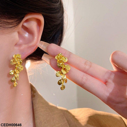 CEDH00646 HJF Leaf Drop Earrings - CEDH