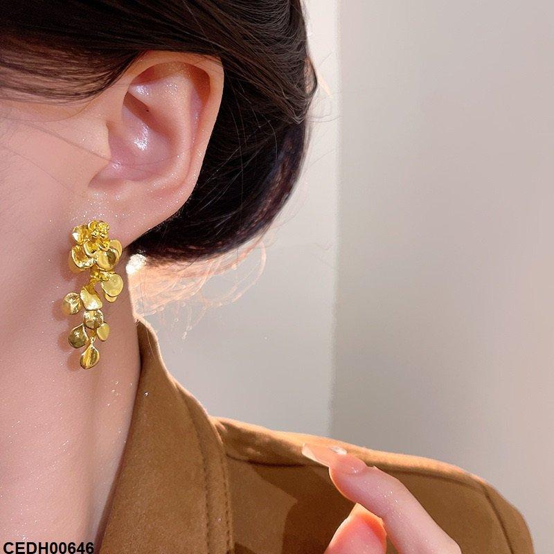 CEDH00646 HJF Leaf Drop Earrings - CEDH