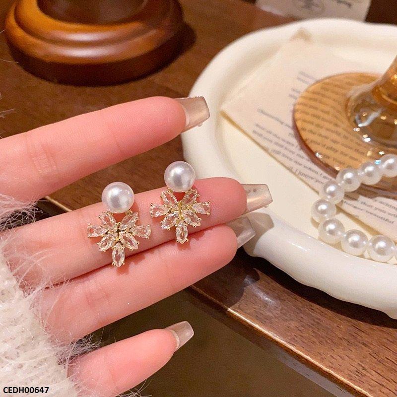 CEDH00647 HJF Marquise Flower Drop  Earrings - CEDH