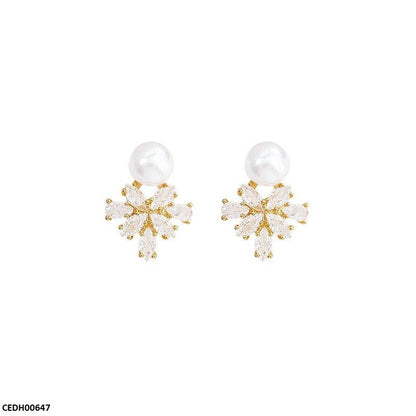 CEDH00647 HJF Marquise Flower Drop  Earrings - CEDH