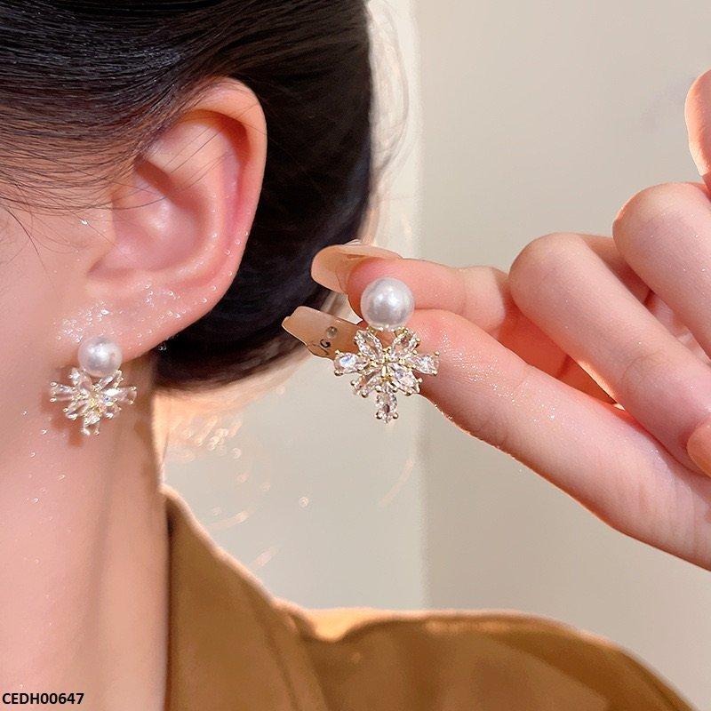 CEDH00647 HJF Marquise Flower Drop  Earrings - CEDH