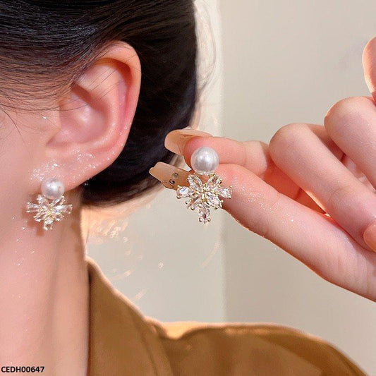 CEDH00647 HJF Marquise Flower Drop  Earrings - CEDH