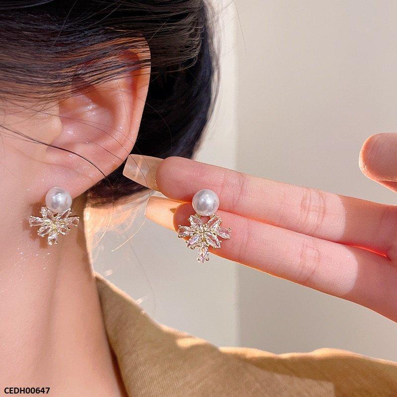 CEDH00647 HJF Marquise Flower Drop  Earrings - CEDH