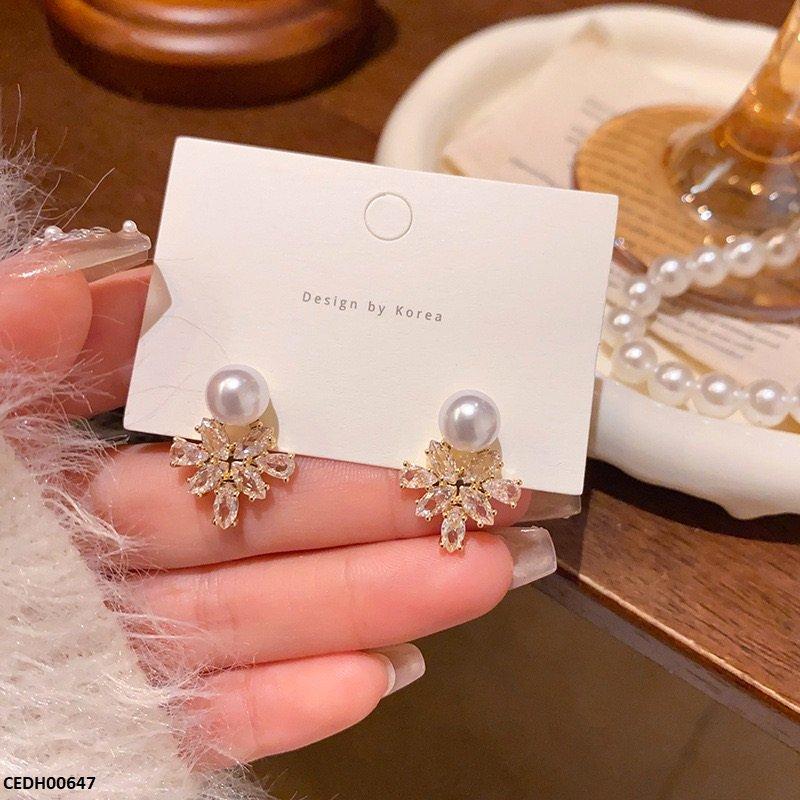 CEDH00647 HJF Marquise Flower Drop  Earrings - CEDH