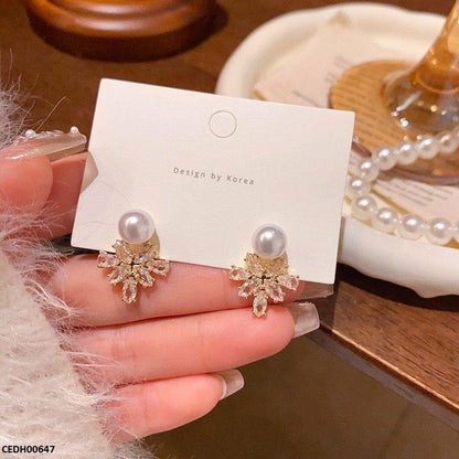 CEDH00647 HJF Marquise Flower Drop  Earrings - CEDH