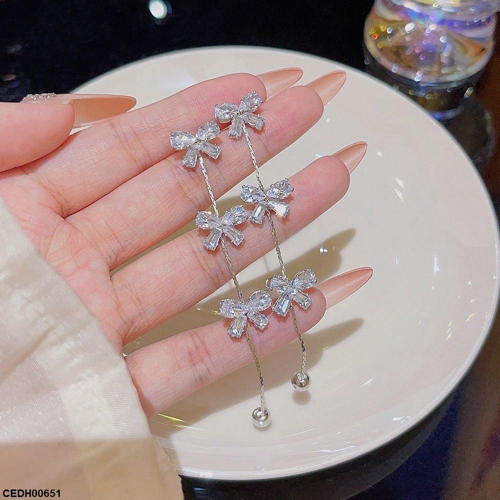 CEDH00651 DDJ Bow Tear Drop Earrings - CEDH