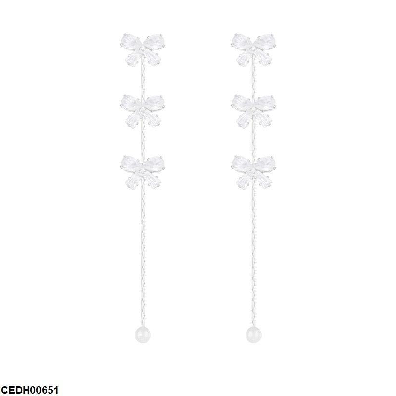 CEDH00651 DDJ Bow Tear Drop Earrings - CEDH