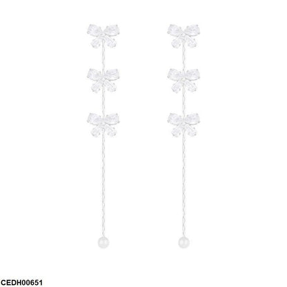 CEDH00651 DDJ Bow Tear Drop Earrings - CEDH