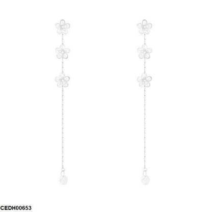 CEDH00653 DDJ Stylised flower Drop Ear Pair - CEDH
