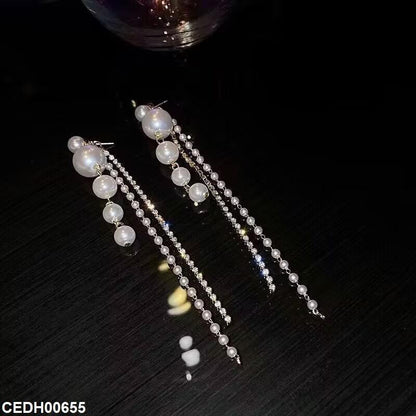 CEDH00655 ZHL  Pearl Layerad Drop Earrings - CEDH