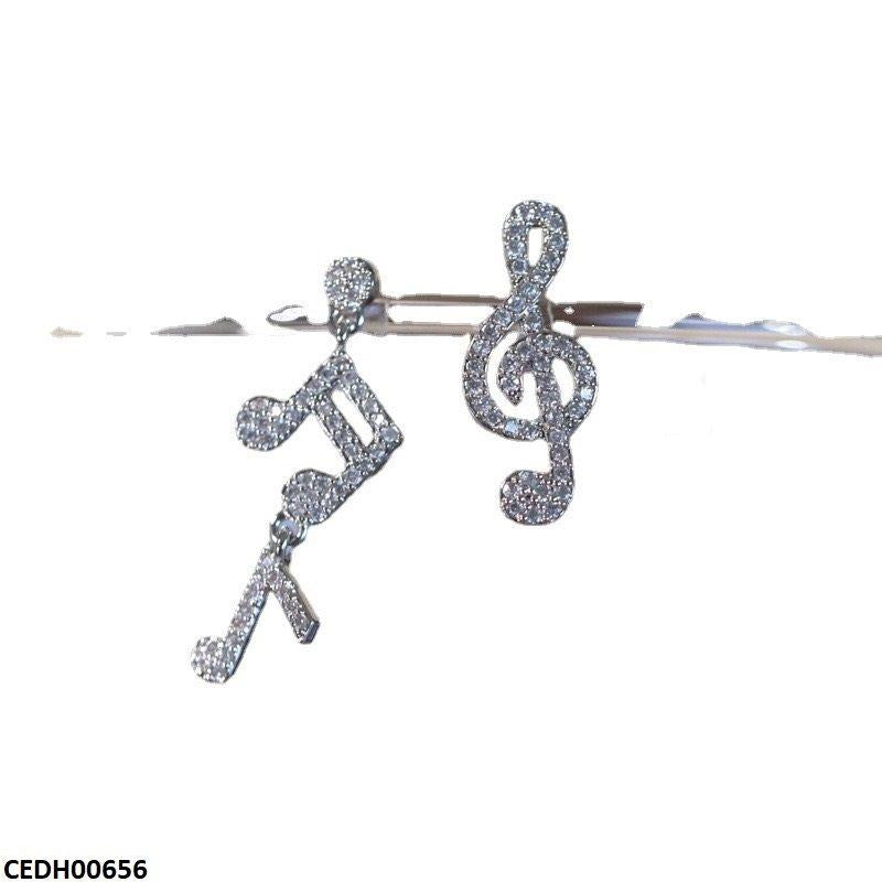 CEDH00656 QWN Asymmetrical Music Drop Earrings - CEDH