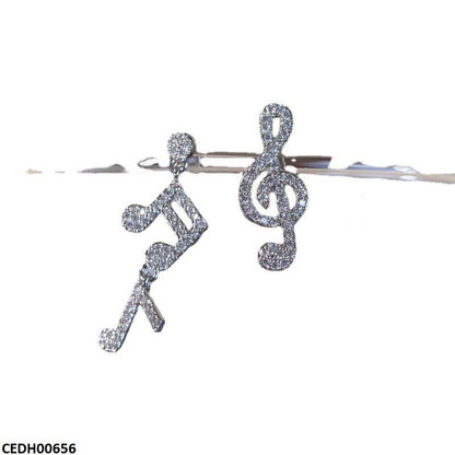 CEDH00656 QWN Asymmetrical Music Drop Earrings - CEDH