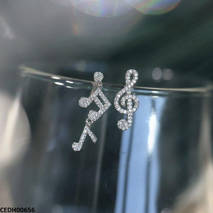 CEDH00656 QWN Asymmetrical Music Drop Earrings - CEDH