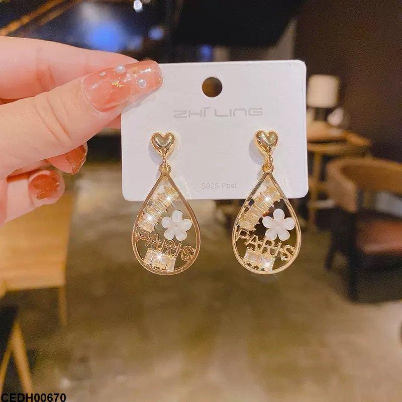 CEDH00670 ZHL Heart Tear Drop Earrings - CEDH
