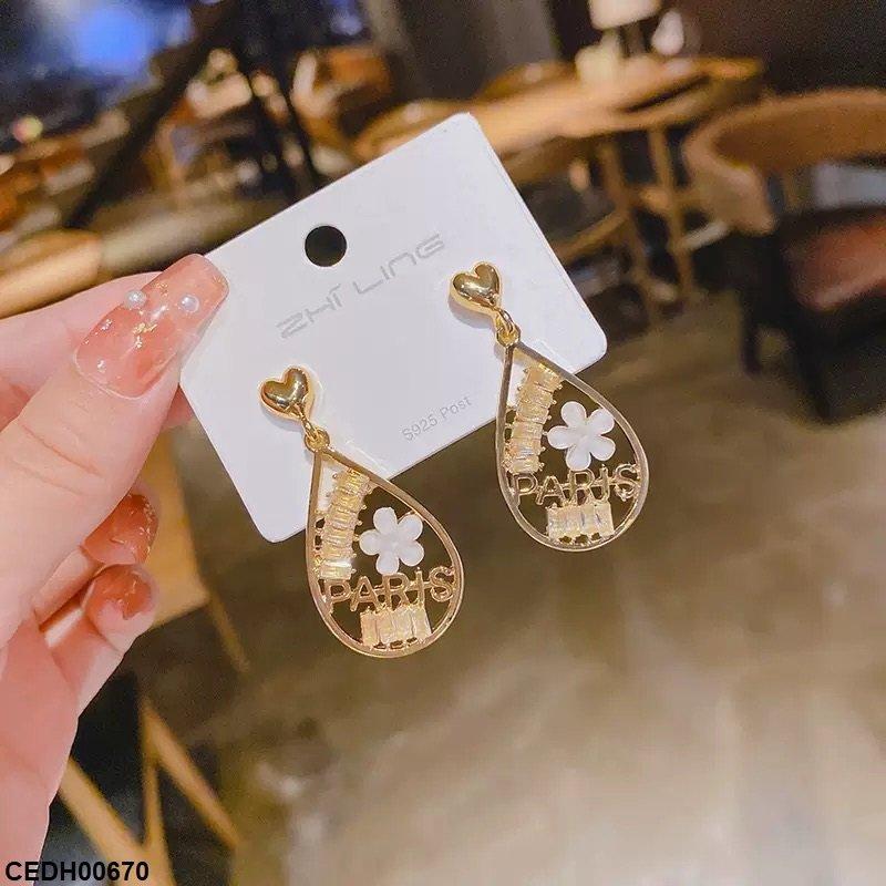 CEDH00670 ZHL Heart Tear Drop Earrings - CEDH