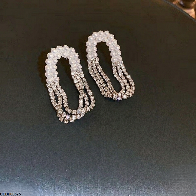 CEDH00675 LSH Pearl Chain Drop Earrings Pair - CEDH