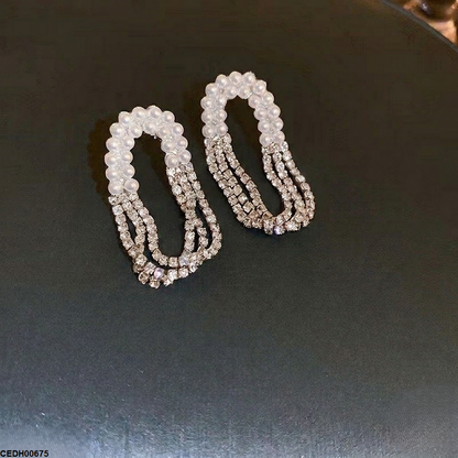 CEDH00675 LSH Pearl Chain Drop Earrings Pair - CEDH