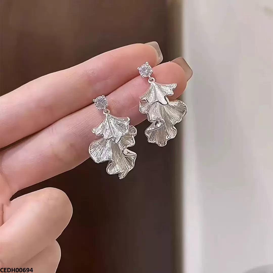 CEDH00694 BTO Double Leaf Drop Earrings - CEDH