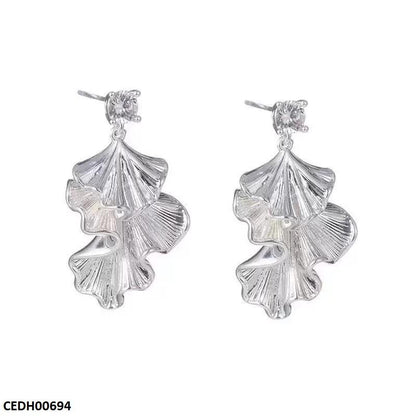 CEDH00694 BTO Double Leaf Drop Earrings - CEDH