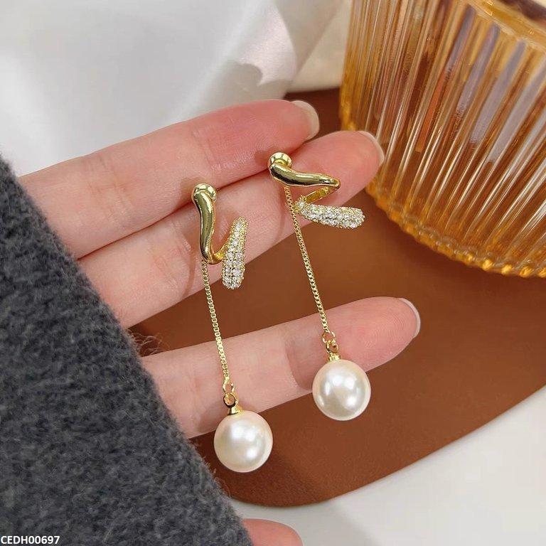CEDH00697 LSH Zigzag/Pearl Drop Earrings - CEDH