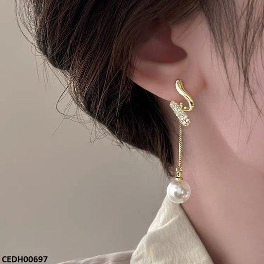 CEDH00697 LSH Zigzag/Pearl Drop Earrings - CEDH