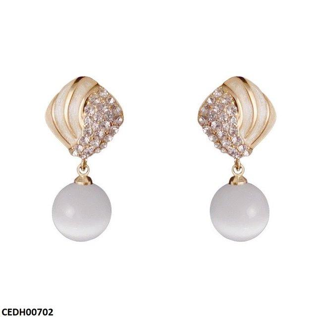 CEDH00702 LSH Round Pearl Drop Earrings - CEDH