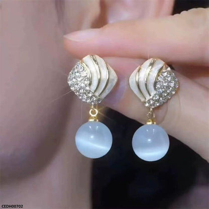 CEDH00702 LSH Round Pearl Drop Earrings - CEDH