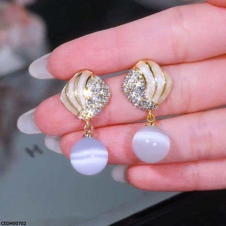 CEDH00702 LSH Round Pearl Drop Earrings - CEDH