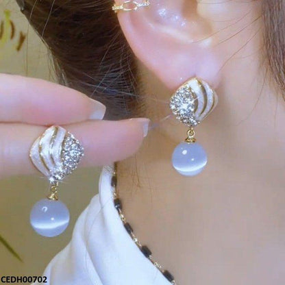 CEDH00702 LSH Round Pearl Drop Earrings - CEDH