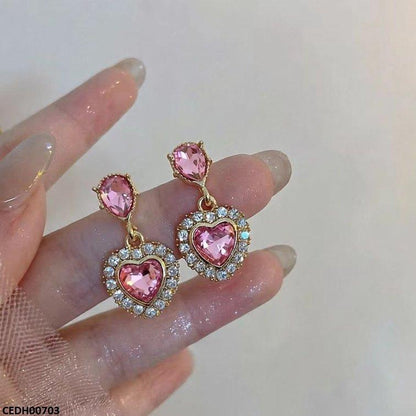 CEDH00703 LSH Tear Heart Drop Earrings - CEDH