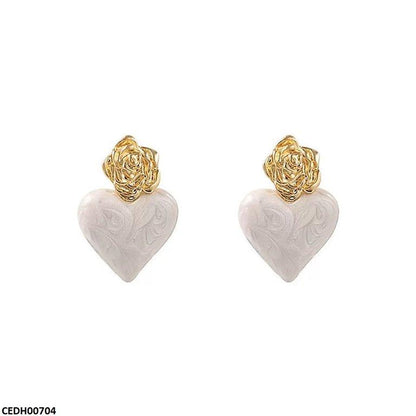 CEDH00704 LSH Flower Heart Drop Earrings - CEDH