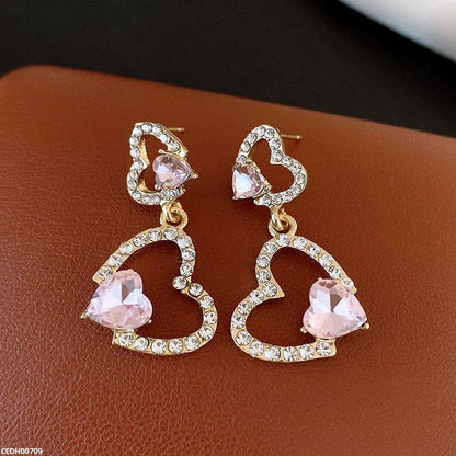 CEDH00709 LSH Double Heart Drop Earrings - CEDH
