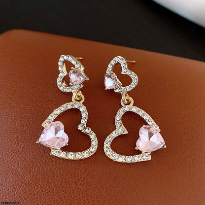 CEDH00709 LSH Double Heart Drop Earrings - CEDH