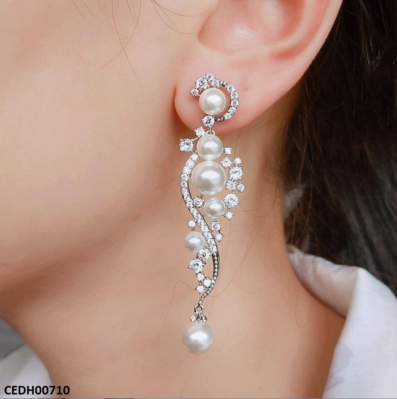 CEDH00710 LSH Round Pearl Drop Earrings - CEDH