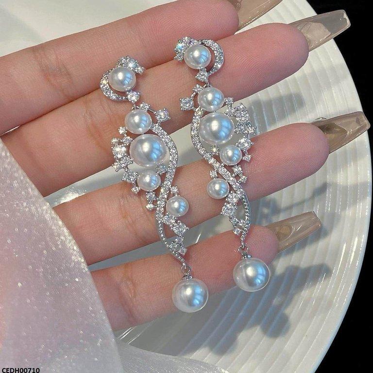 CEDH00710 LSH Round Pearl Drop Earrings - CEDH