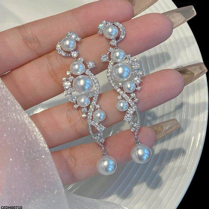 CEDH00710 LSH Round Pearl Drop Earrings - CEDH