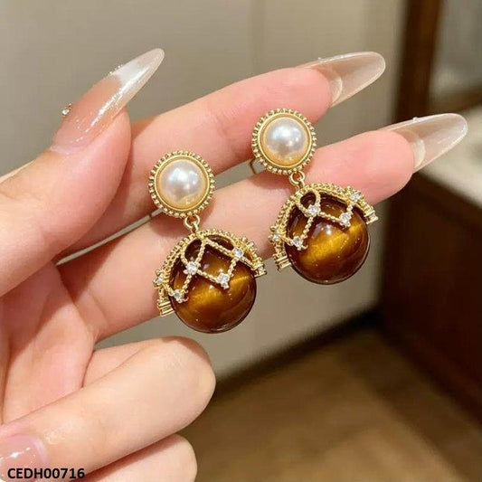 CEDH00716 SYB Round Pearl Drop Earrings - CEDH