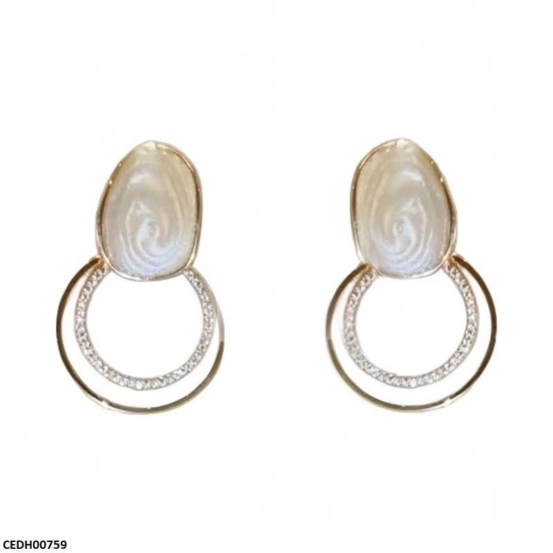 CEDH00759 ZHL Double Round Drop Earrings - CEDH